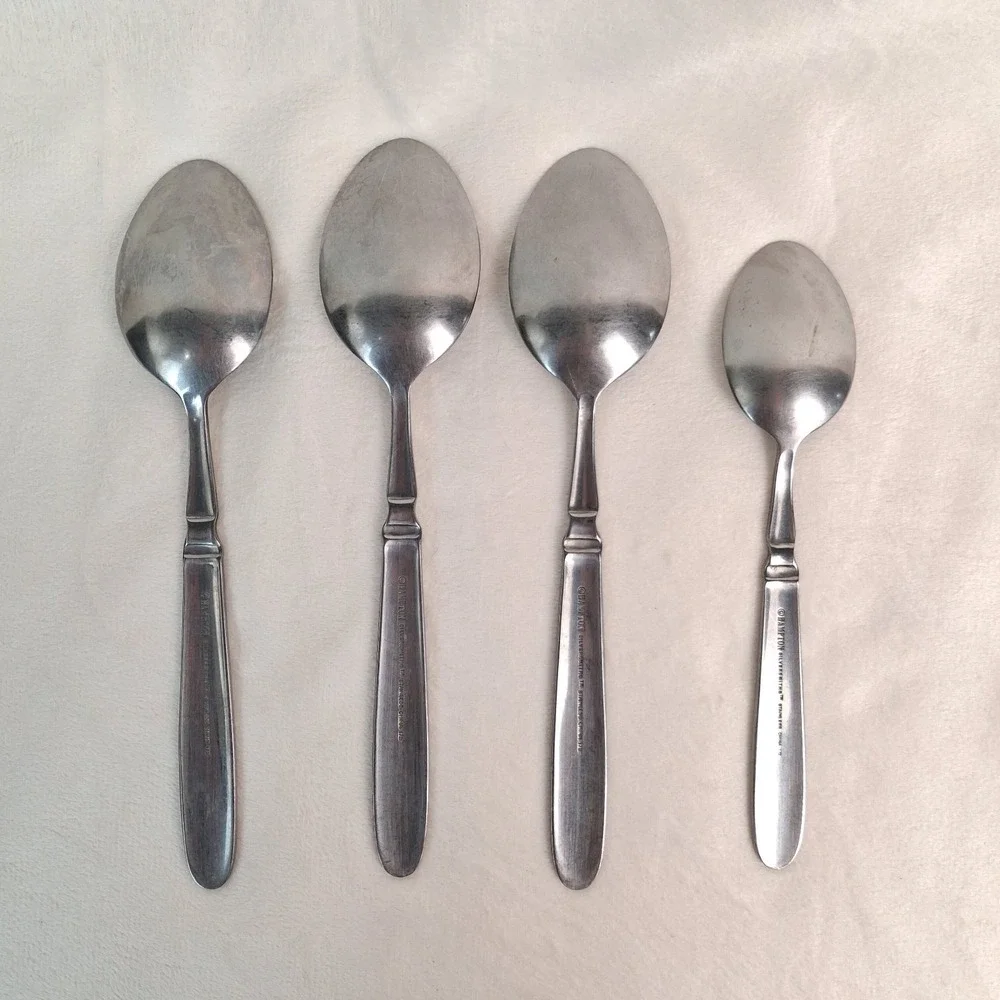 Hampton Silversmiths Bistro Stainless Flatware Lot 4 Spoons Replacement